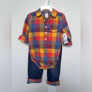 Plaid Onesie with matching pants from Carter’s.